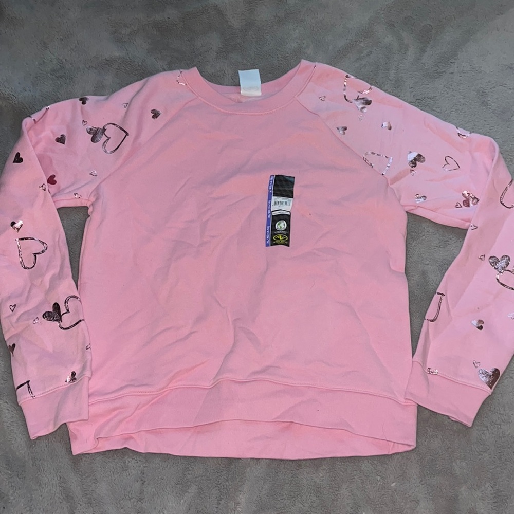 Pink heart sleeve hoodie